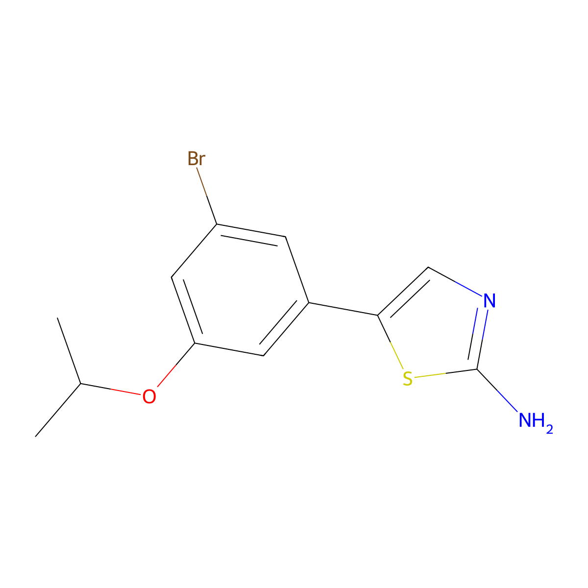 5-(3-Bromo-5-isopropoxyphenyl)thiazol-2-amine molecular structure, CAS 2755718-45-5