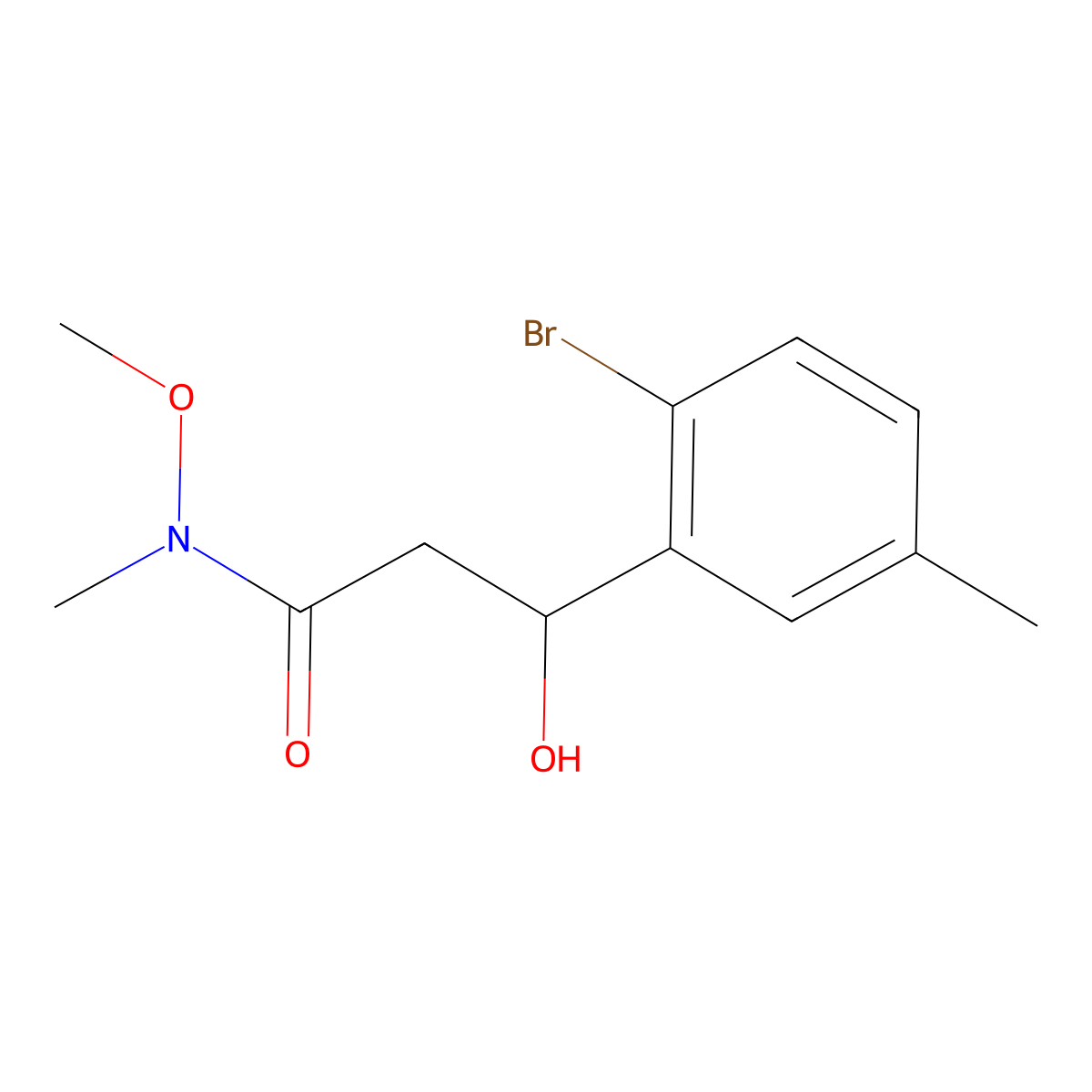 3-(2-Bromo-5-methylphenyl)-3-hydroxy-N-methoxy-N-methylpropanamide molecular structure, CAS 2755718-51-3