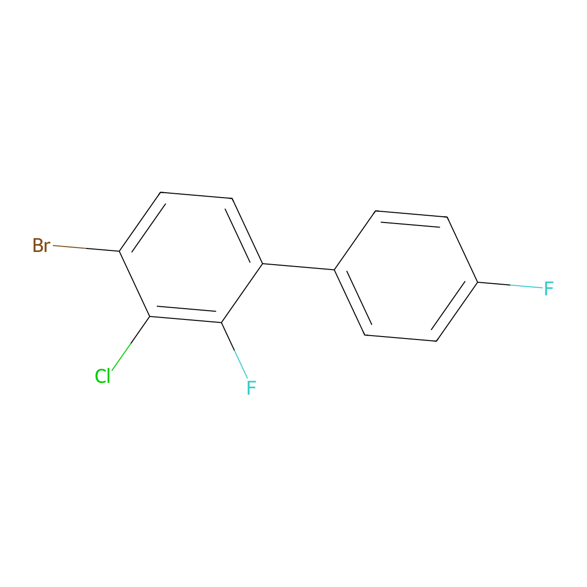 4-Bromo-3-chloro-2,4'-difluoro-1,1'-biphenyl molecular structure, CAS 2755718-53-5