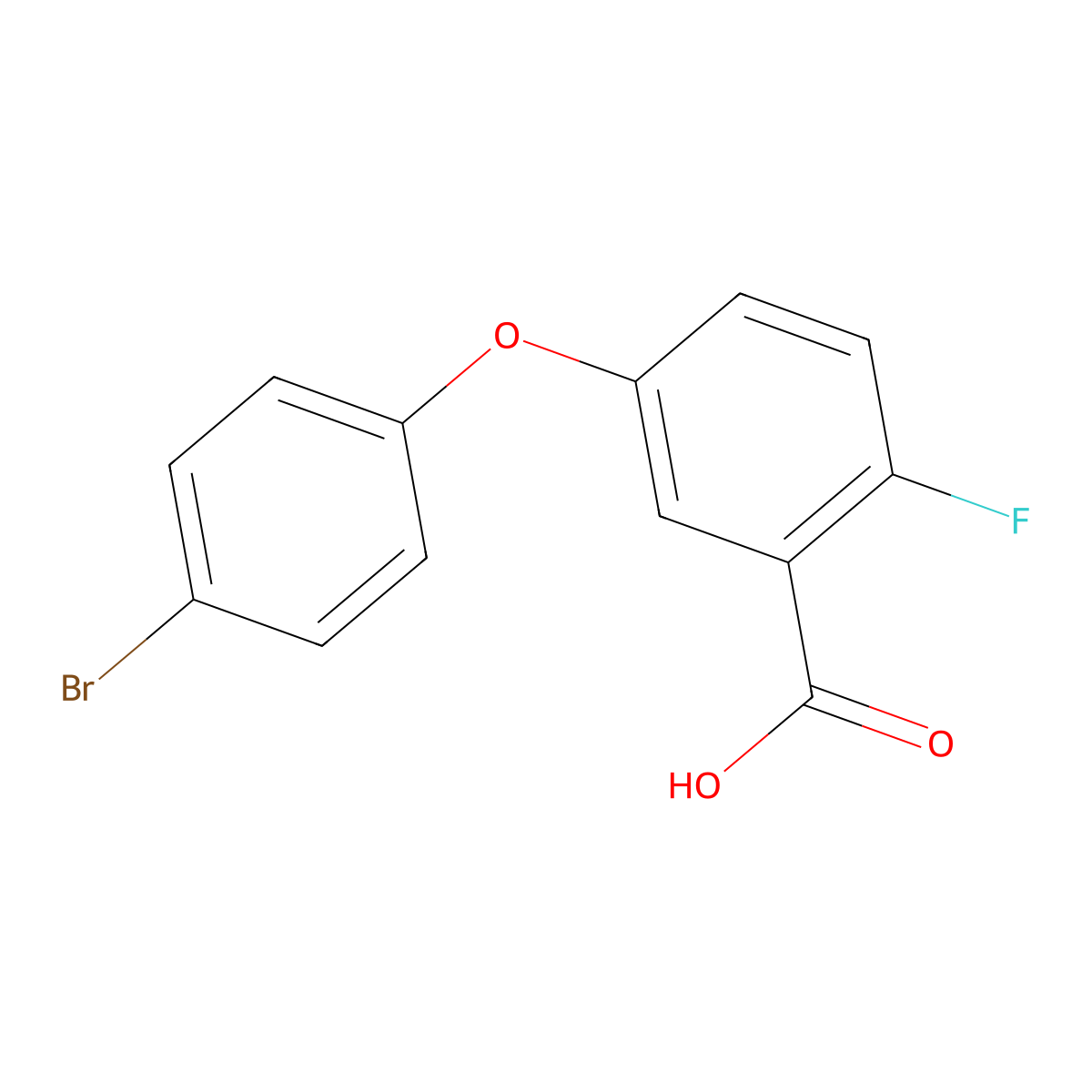 5-(4-Bromophenoxy)-2-fluorobenzoic acid molecular structure, CAS 2755718-55-7