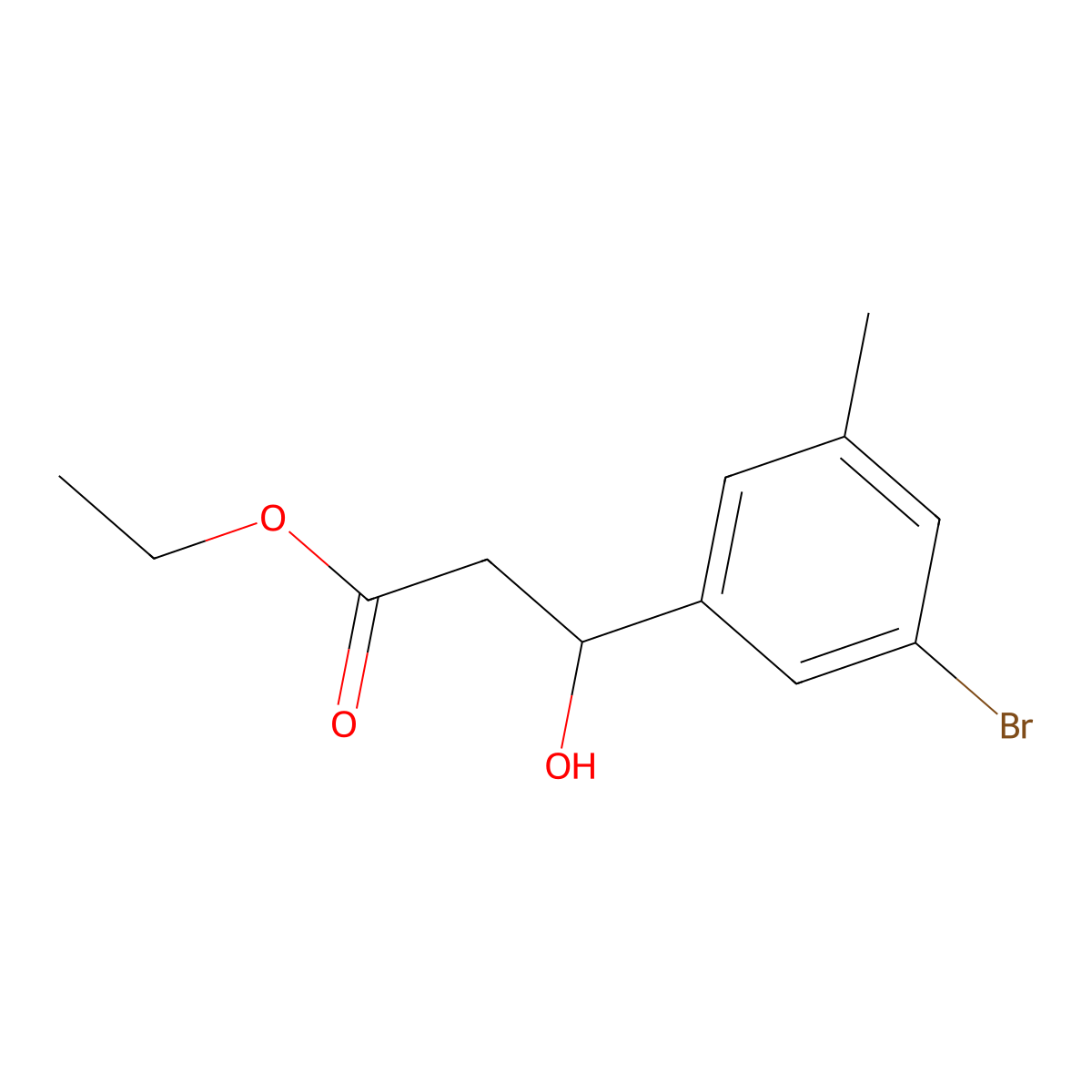 Ethyl 3-(3-bromo-5-methylphenyl)-3-hydroxypropanoate molecular structure, CAS 2755718-57-9