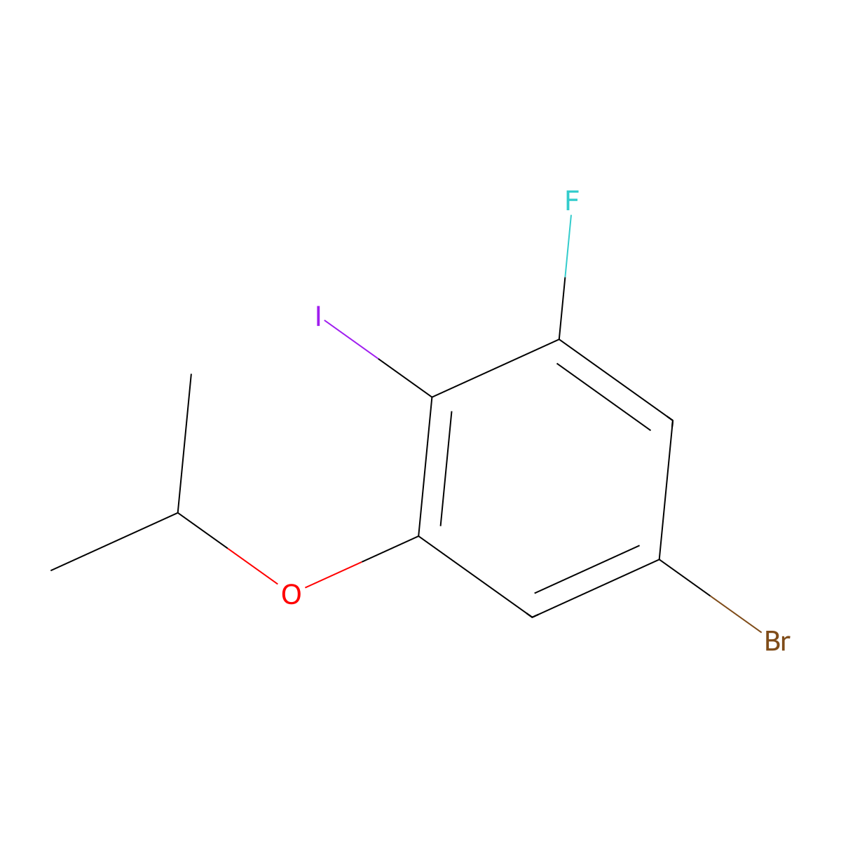 5-Bromo-1-fluoro-2-iodo-3-isopropoxybenzene molecular structure, CAS 2755718-60-4