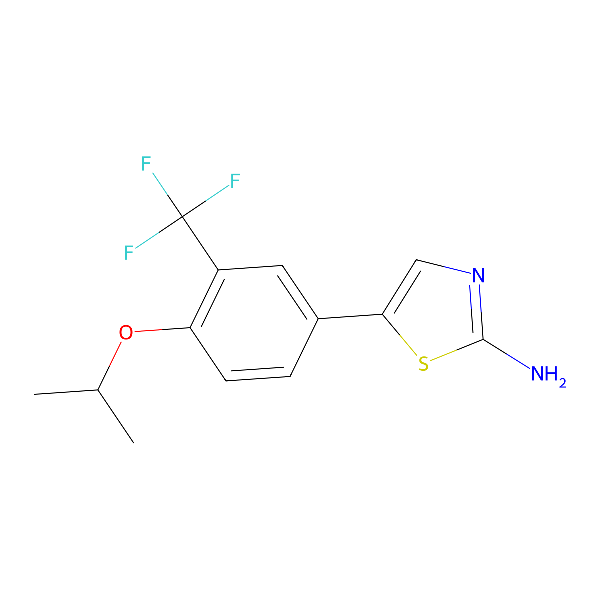 5-(4-Isopropoxy-3-(trifluoromethyl)phenyl)thiazol-2-amine molecular structure, CAS 2755718-66-0
