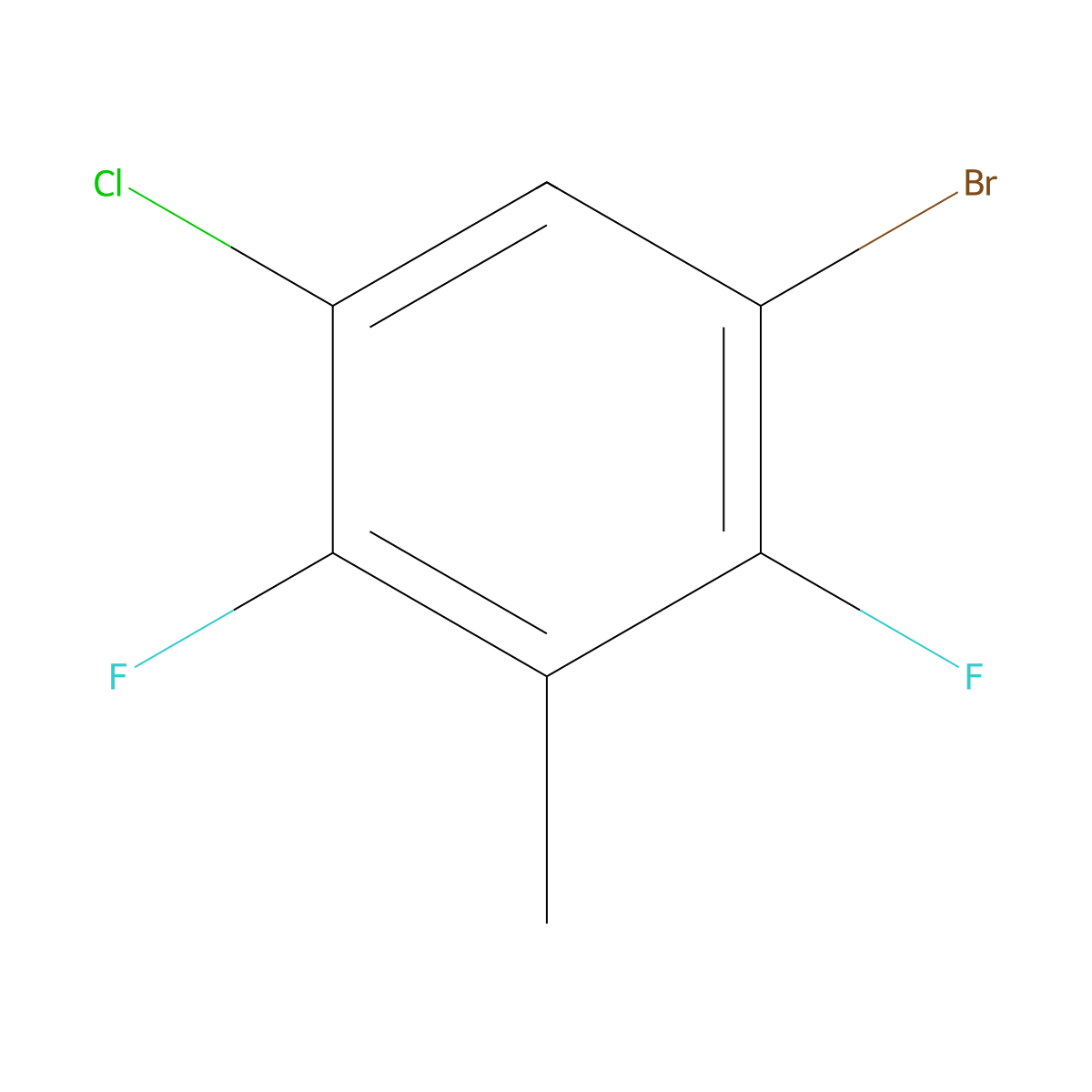 1-Bromo-5-chloro-2,4-difluoro-3-methylbenzene molecular structure, CAS 2755718-67-1