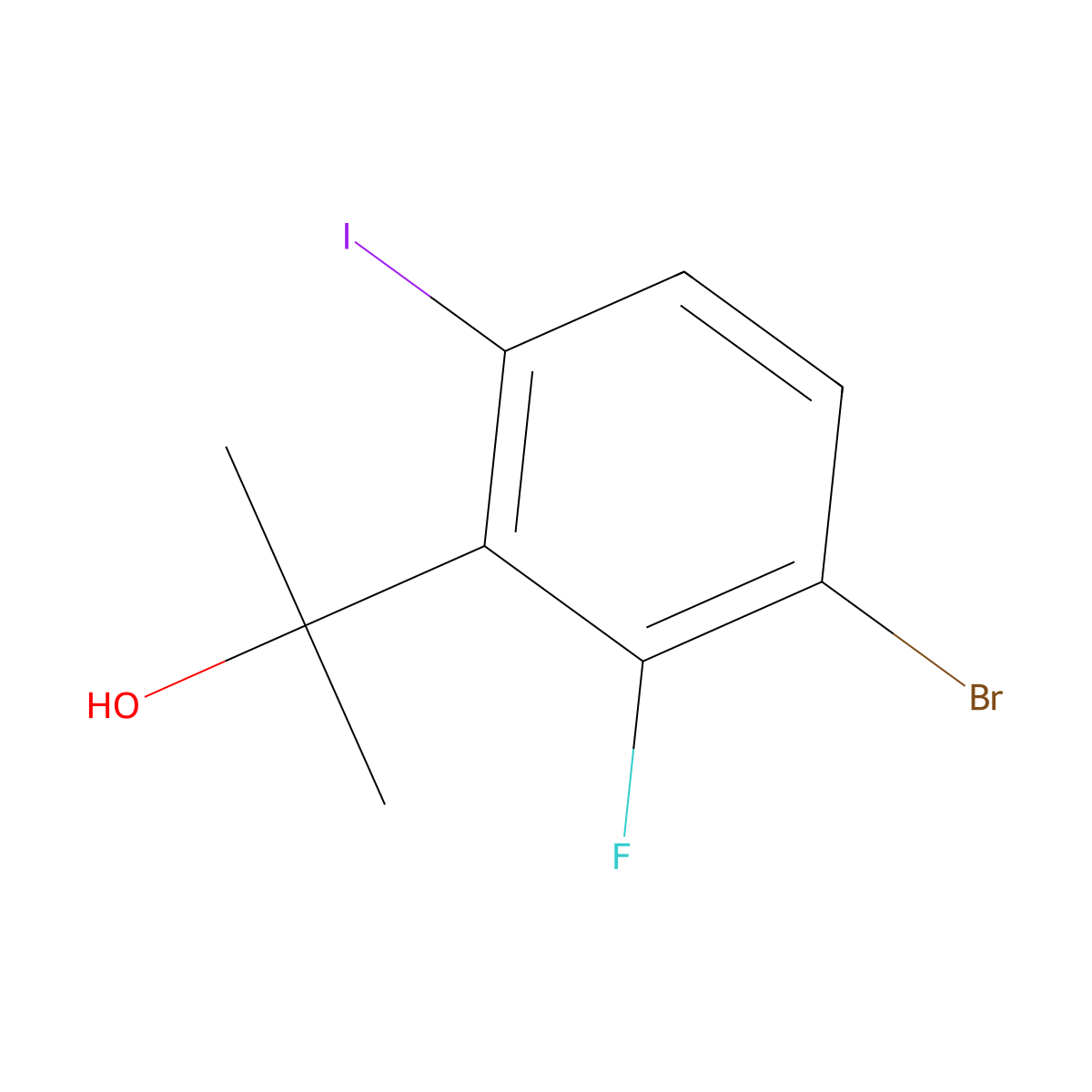 2-(3-Bromo-2-fluoro-6-iodophenyl)propan-2-ol molecular structure, CAS 2755718-94-4