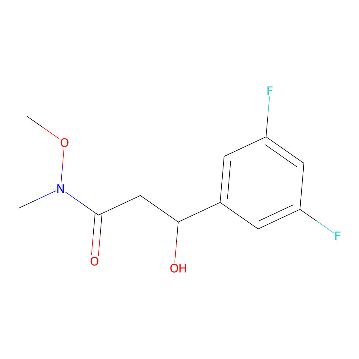 3-(3,5-Difluorophenyl)-3-hydroxy-N-methoxy-N-methylpropanamide molecular structure, CAS 2755718-95-5