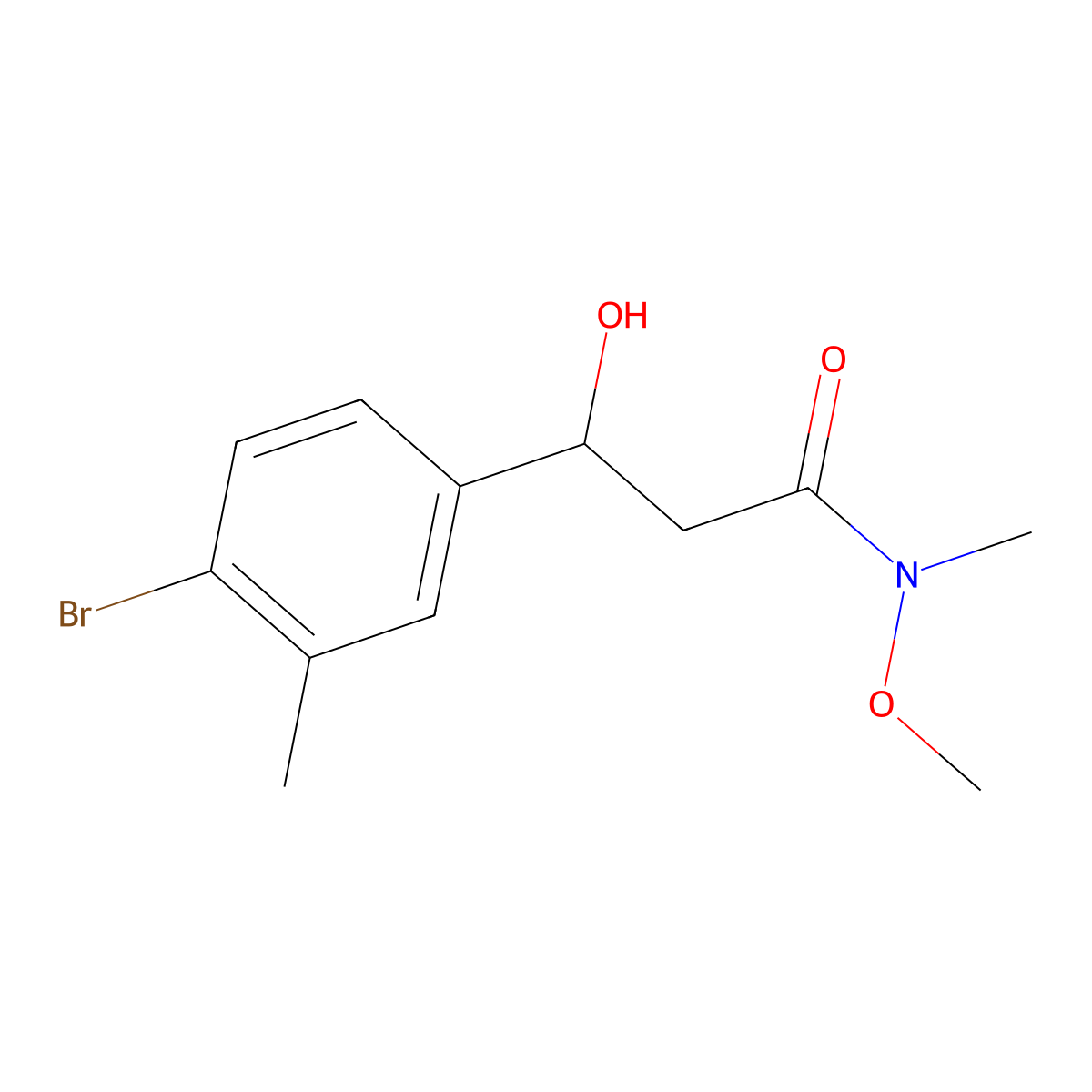 3-(4-Bromo-3-methylphenyl)-3-hydroxy-N-methoxy-N-methylpropanamide molecular structure, CAS 2755718-99-9
