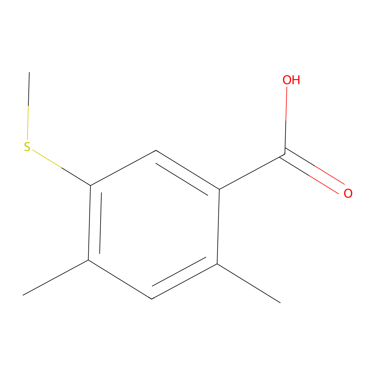 2,4-Dimethyl-5-(methylthio)benzoic acid molecular structure, CAS 2755719-05-0