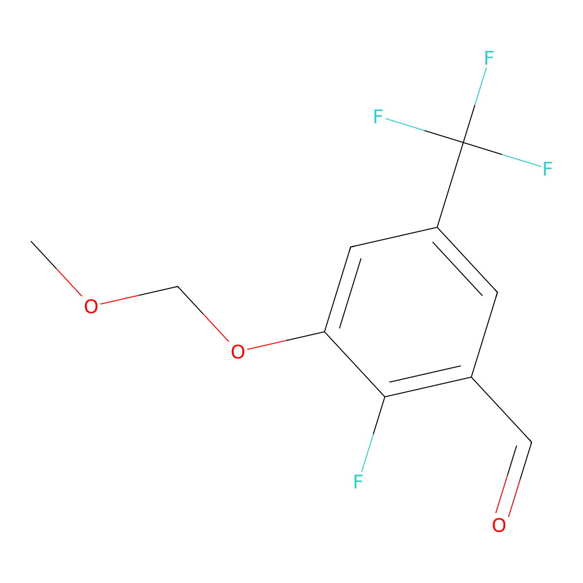 2-Fluoro-3-(methoxymethoxy)-5-(trifluoromethyl)benzaldehyde molecular structure, CAS 2755719-08-3