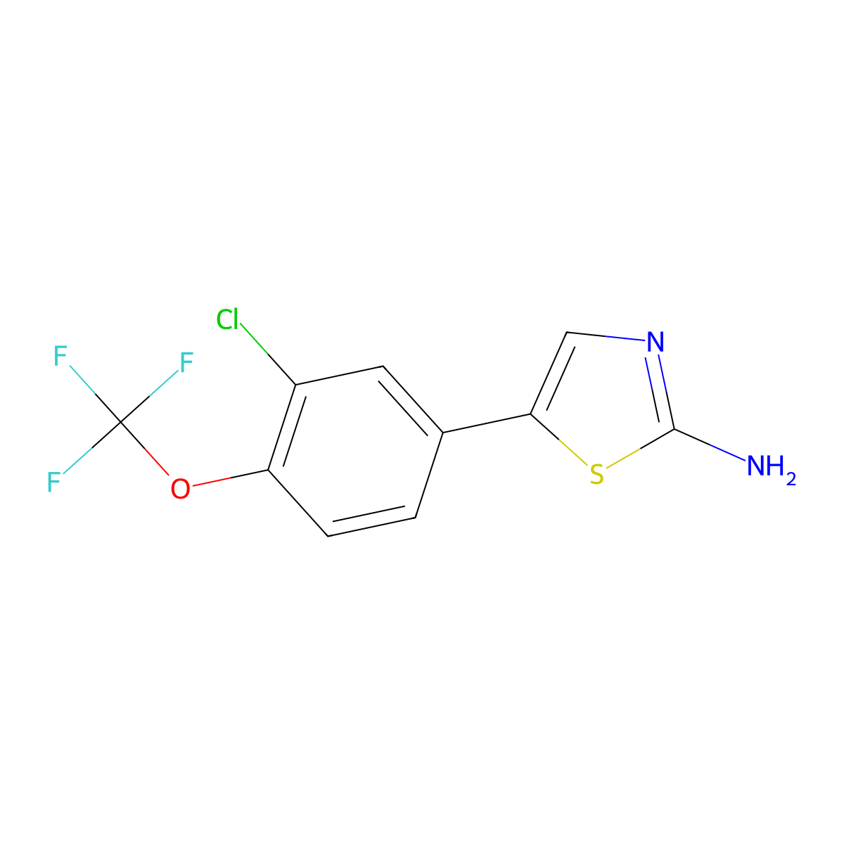 5-(3-Chloro-4-(trifluoromethoxy)phenyl)thiazol-2-amine molecular structure, CAS 2755719-10-7