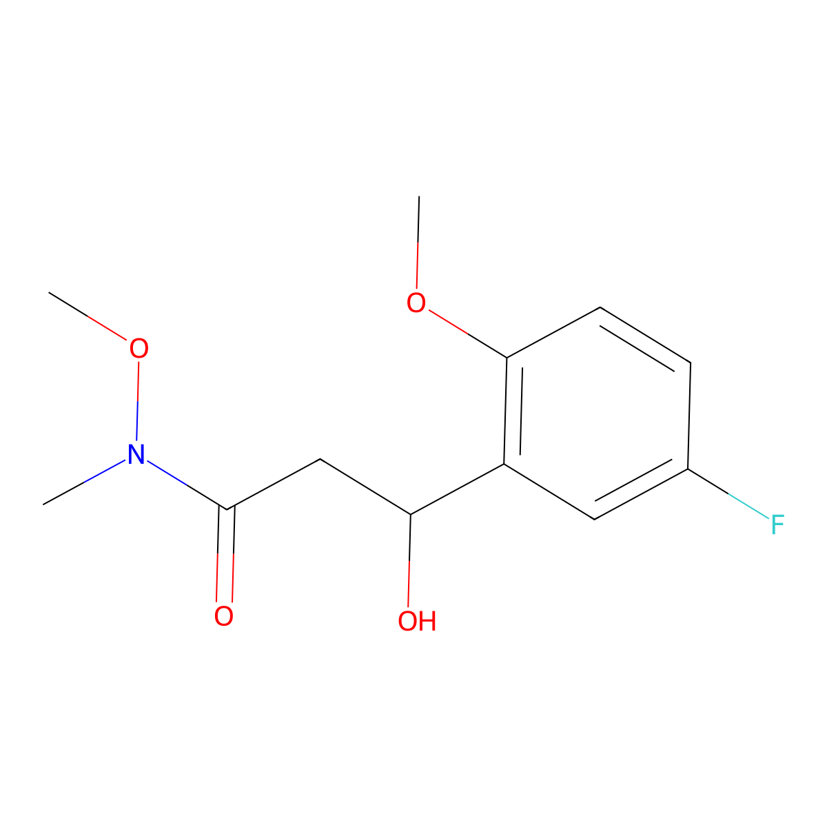 3-(5-Fluoro-2-methoxyphenyl)-3-hydroxy-N-methoxy-N-methylpropanamide molecular structure, CAS 2755719-15-2