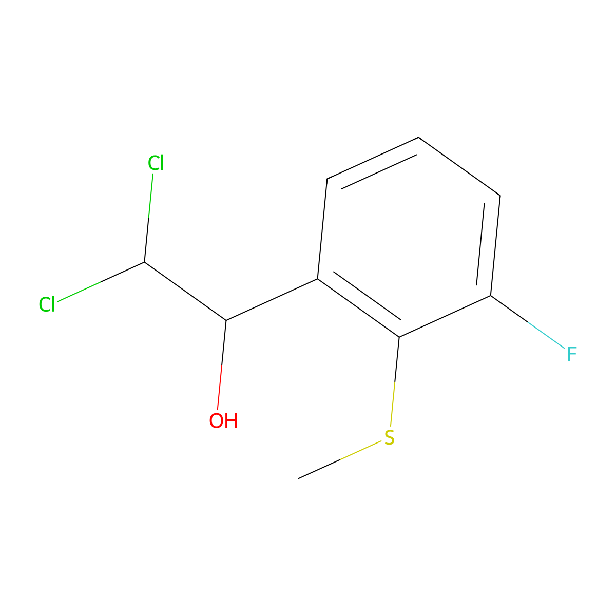2,2-Dichloro-1-(3-fluoro-2-(methylthio)phenyl)ethanol molecular structure, CAS 2755719-19-6