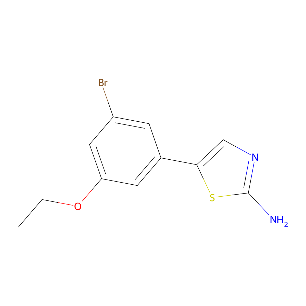 5-(3-Bromo-5-ethoxyphenyl)thiazol-2-amine molecular structure, CAS 2755719-24-3