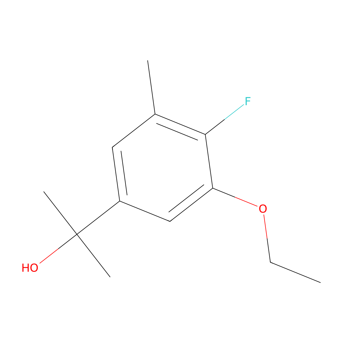 2-(3-Ethoxy-4-fluoro-5-methylphenyl)propan-2-ol molecular structure, CAS 2755719-33-4