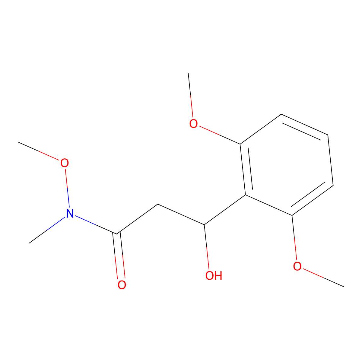 3-(2,6-Dimethoxyphenyl)-3-hydroxy-N-methoxy-N-methylpropanamide molecular structure, CAS 2755719-42-5