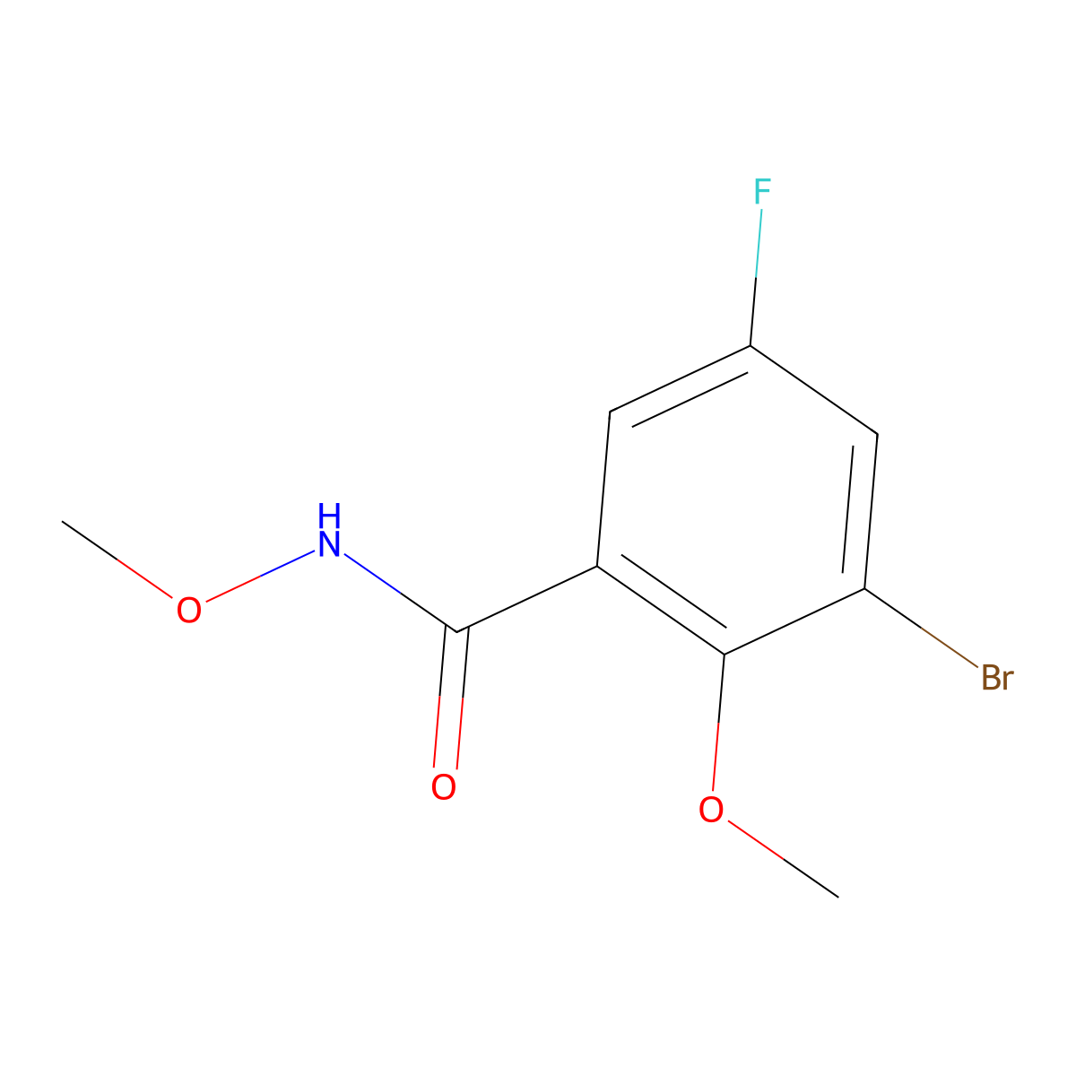 3-Bromo-5-fluoro-N,2-dimethoxybenzamide molecular structure, CAS 2755719-47-0
