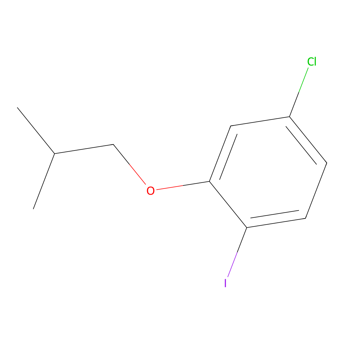 4-Chloro-1-iodo-2-isobutoxybenzene molecular structure, CAS 2755719-52-7