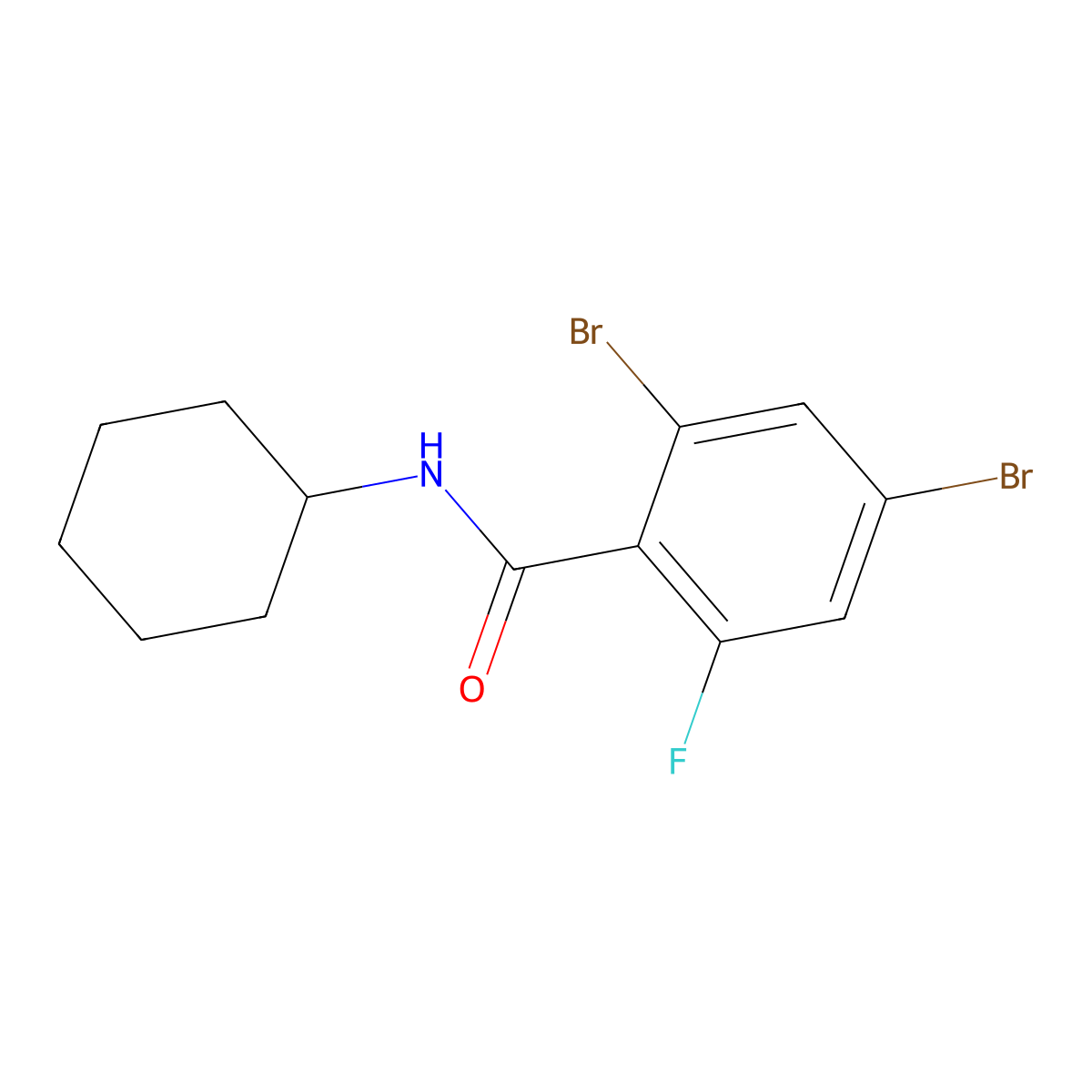 2,4-Dibromo-N-cyclohexyl-6-fluorobenzamide molecular structure, CAS 2755719-55-0