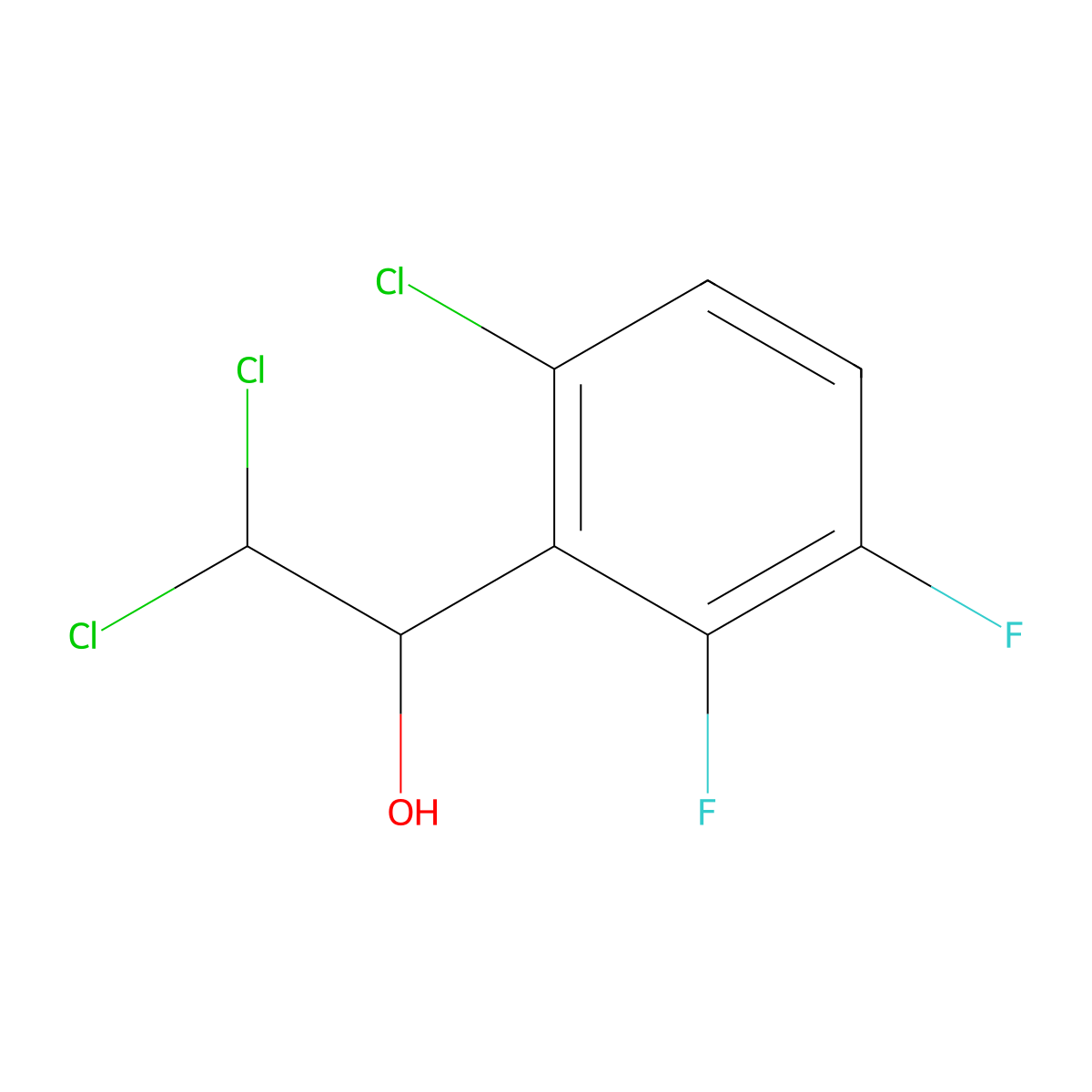 2,2-Dichloro-1-(6-chloro-2,3-difluorophenyl)ethanol molecular structure, CAS 2755719-67-4