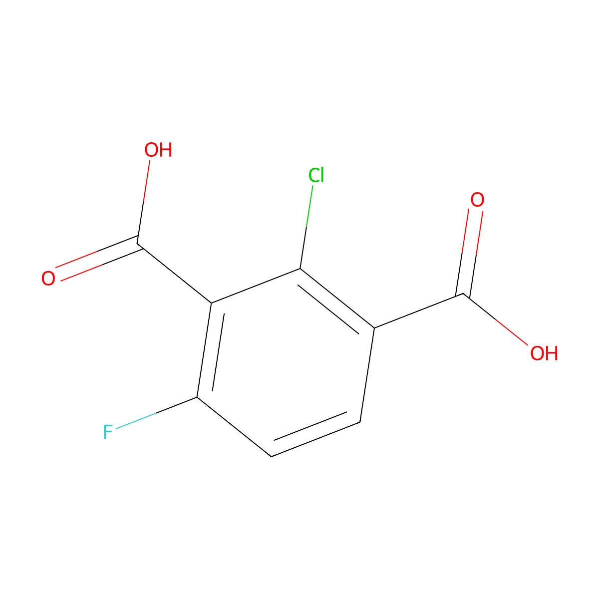 2-Chloro-4-fluoroisophthalic acid molecular structure, CAS 2755719-87-8
