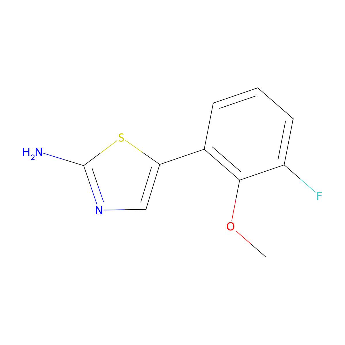 5-(3-Fluoro-2-methoxyphenyl)thiazol-2-amine molecular structure, CAS 2755720-76-2