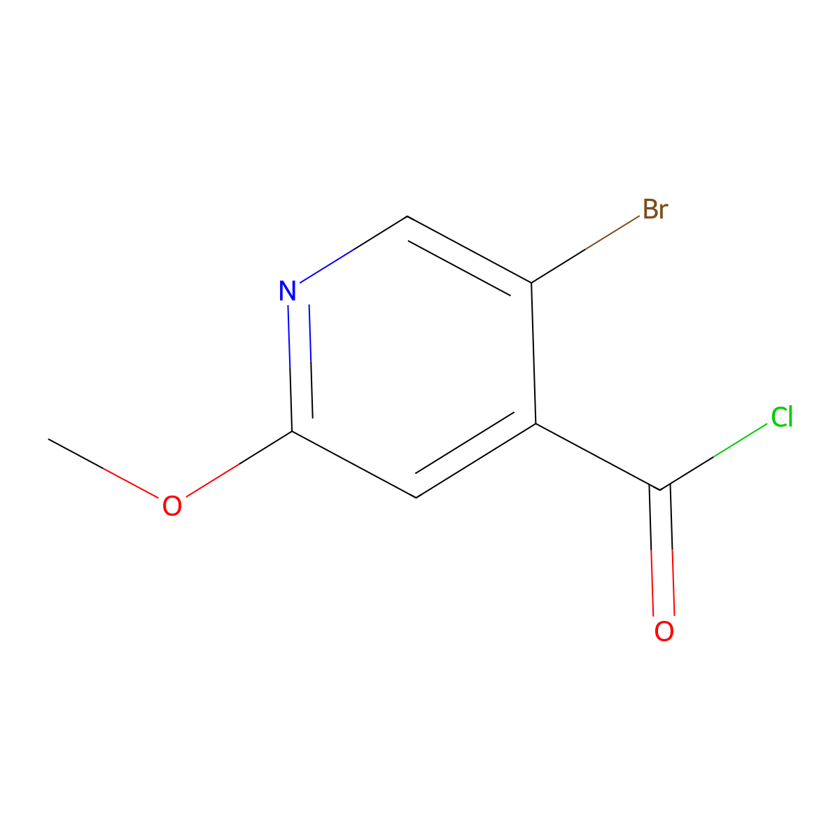 5-Bromo-2-methoxyisonicotinoyl chloride molecular structure, CAS 2755720-78-4