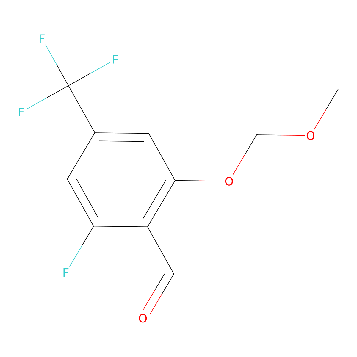 2-Fluoro-6-(methoxymethoxy)-4-(trifluoromethyl)benzaldehyde molecular structure, CAS 2755720-89-7