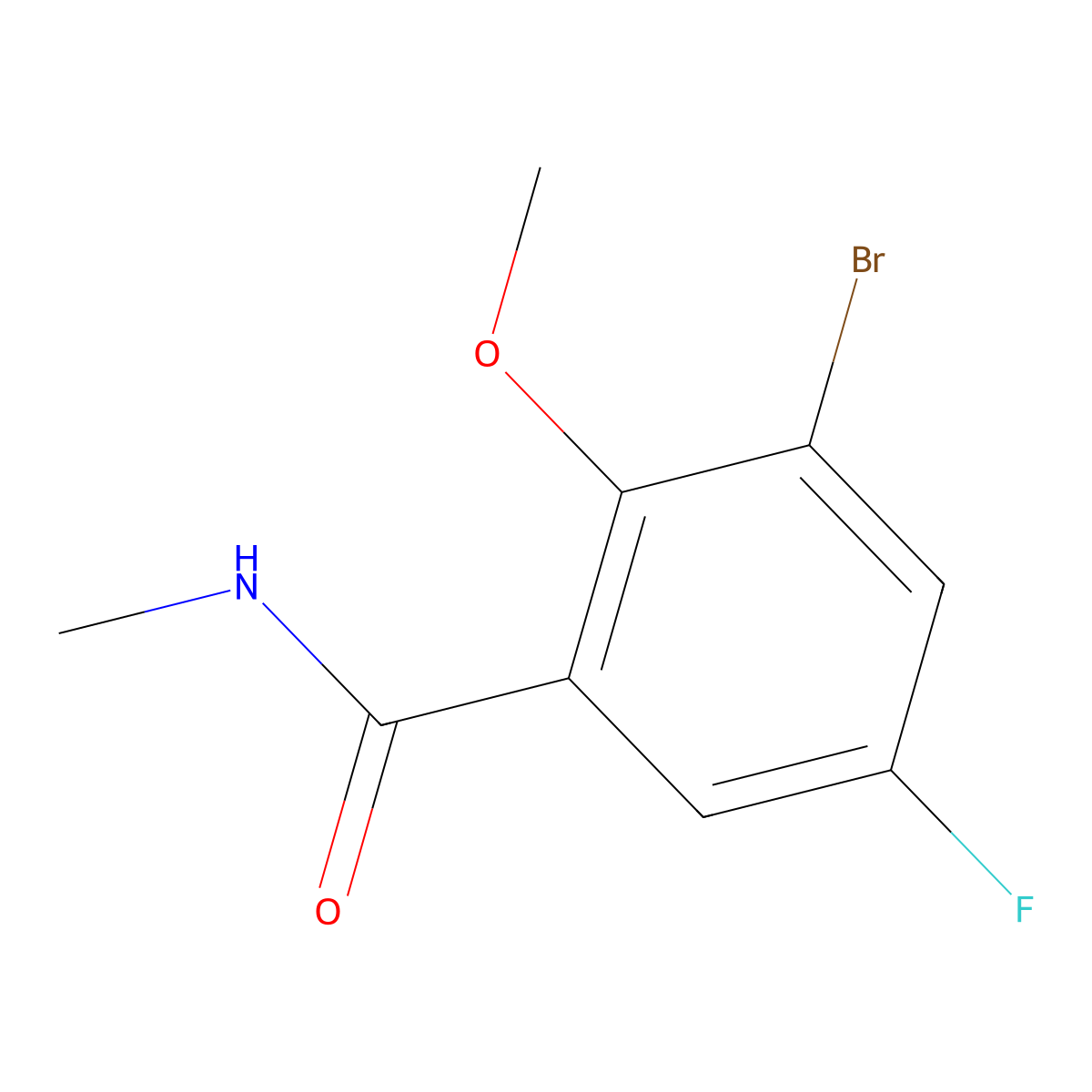 3-Bromo-5-fluoro-2-methoxy-N-methylbenzamide molecular structure, CAS 2755720-94-4