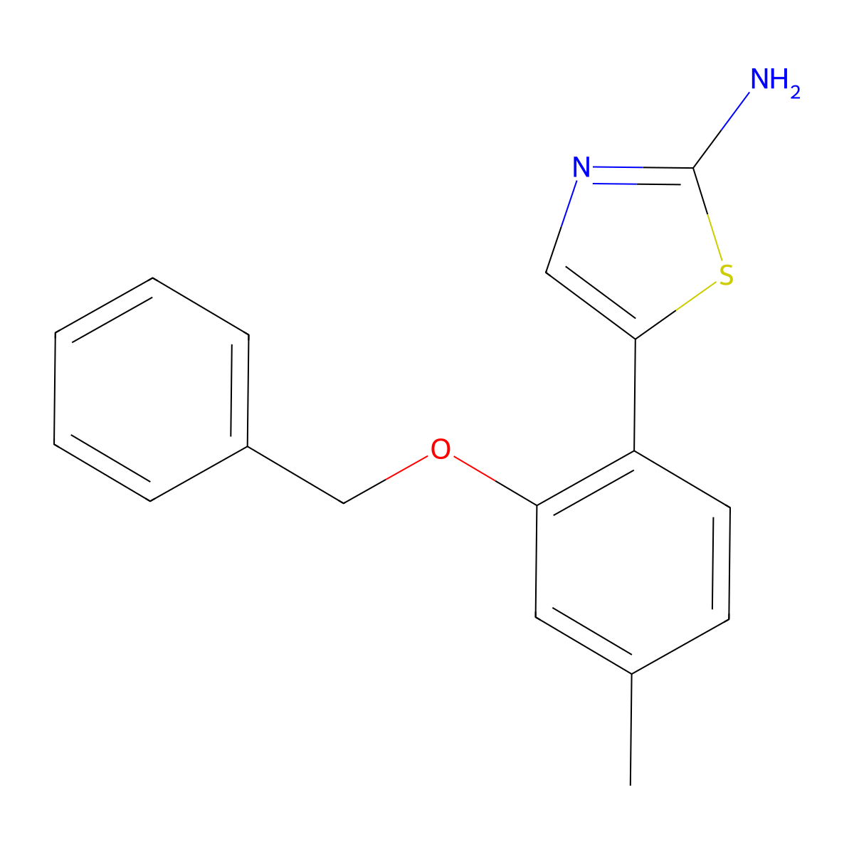 5-(2-(Benzyloxy)-4-methylphenyl)thiazol-2-amine molecular structure, CAS 2755720-95-5