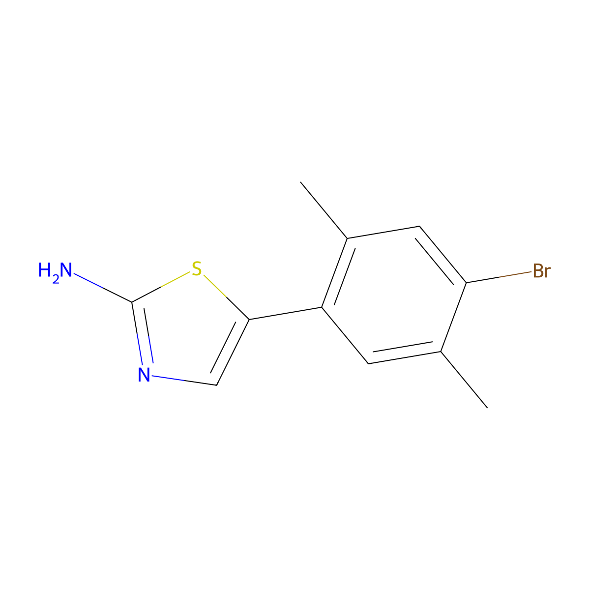 5-(4-Bromo-2,5-dimethylphenyl)thiazol-2-amine molecular structure, CAS 2755721-02-7
