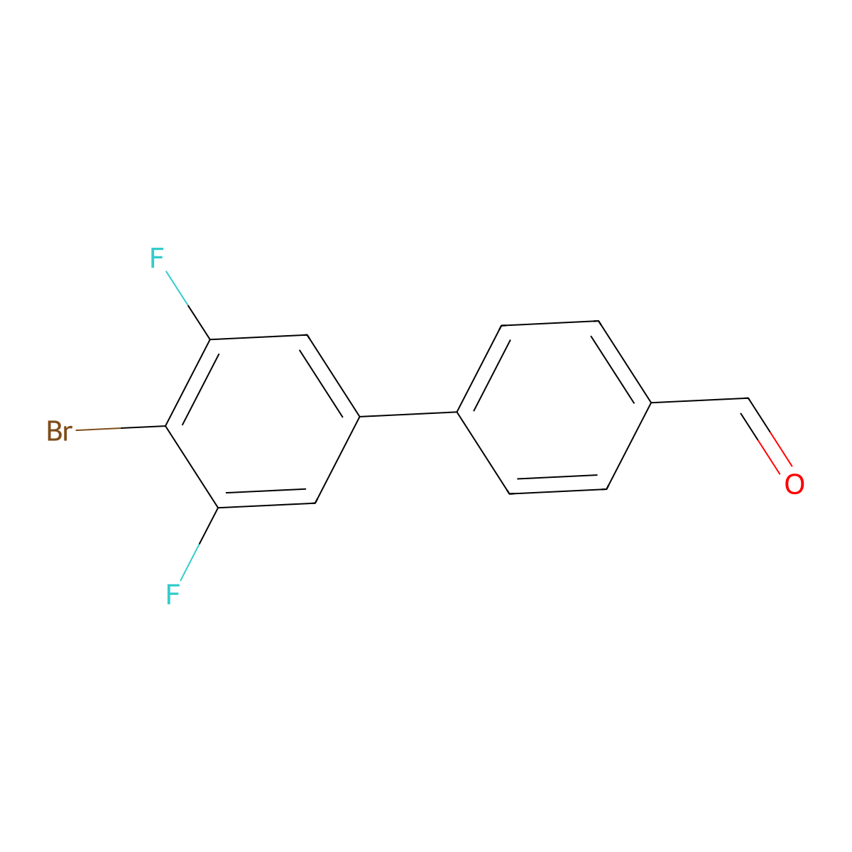 4'-Bromo-3',5'-difluoro-[1,1'-biphenyl]-4-carbaldehyde molecular structure, CAS 2755721-06-1