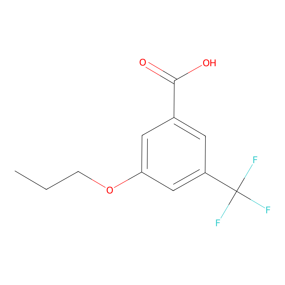 3-Propoxy-5-(trifluoromethyl)benzoic acid molecular structure, CAS 2755721-13-0