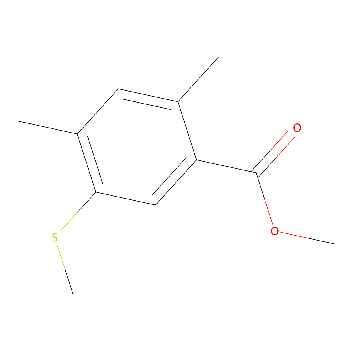 Methyl 2,4-dimethyl-5-(methylthio)benzoate molecular structure, CAS 2755721-14-1