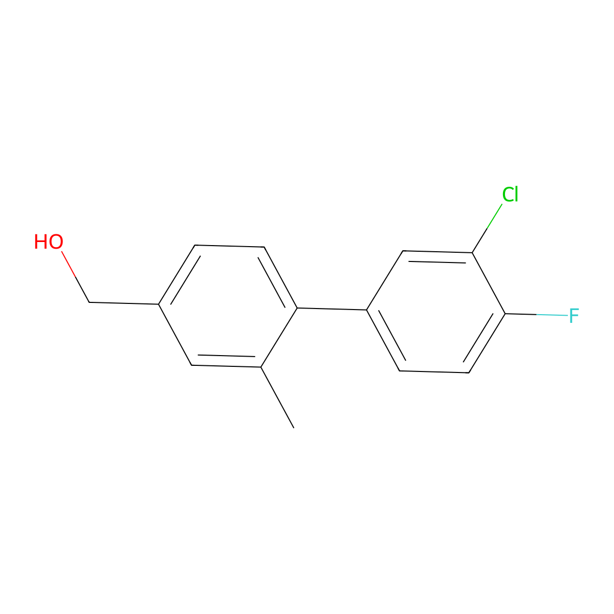 (3'-Chloro-4'-fluoro-2-methyl-[1,1'-biphenyl]-4-yl)methanol molecular structure, CAS 2755721-22-1