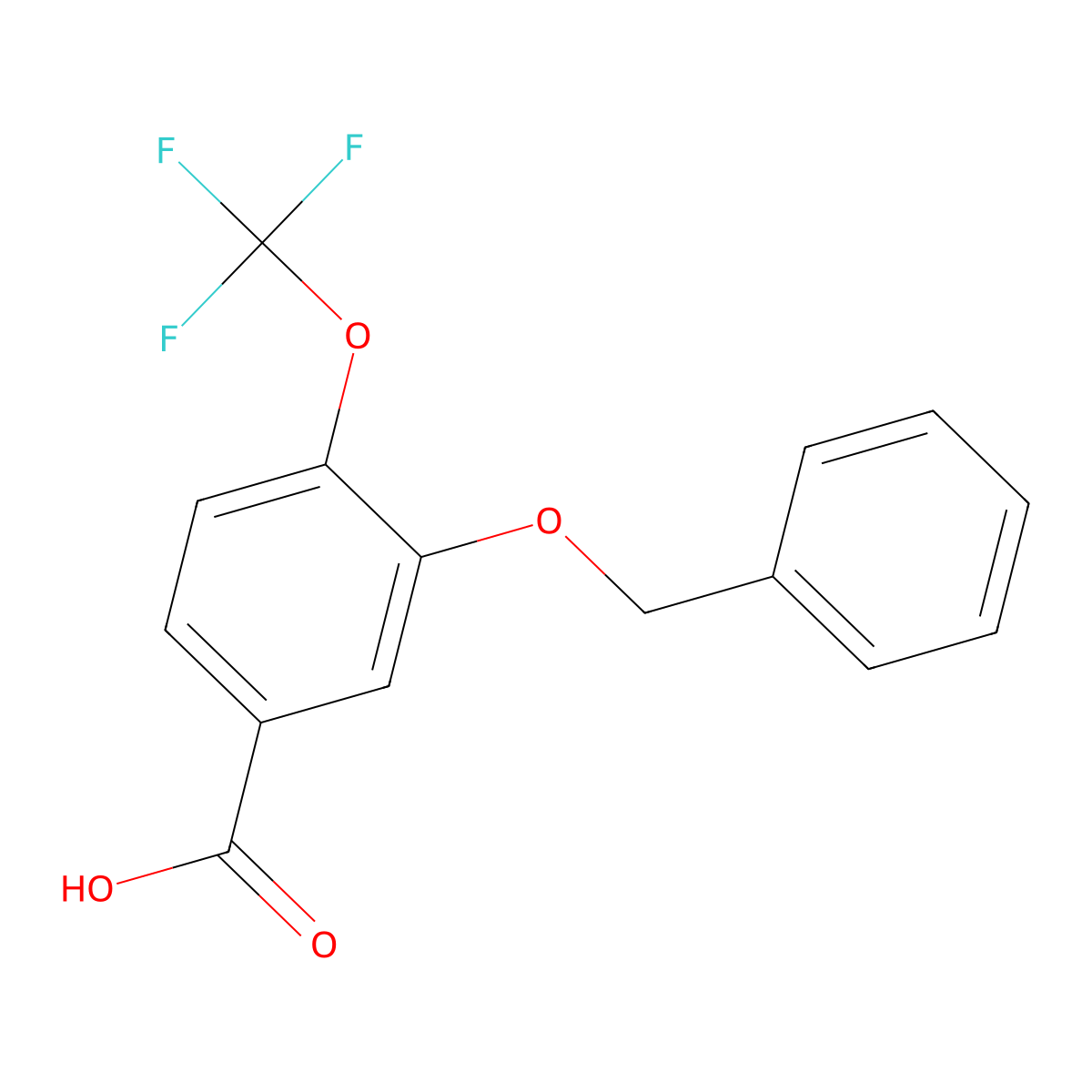 3-(Benzyloxy)-4-(trifluoromethoxy)benzoic acid molecular structure, CAS 2755721-29-8
