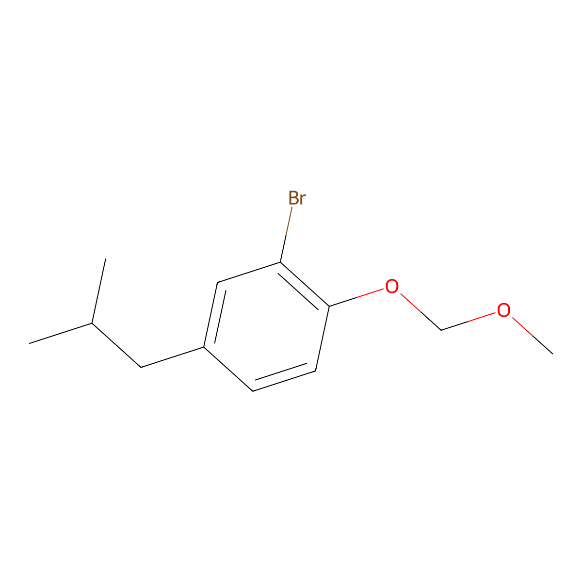 2-Bromo-4-isobutyl-1-(methoxymethoxy)benzene molecular structure, CAS 2755721-31-2