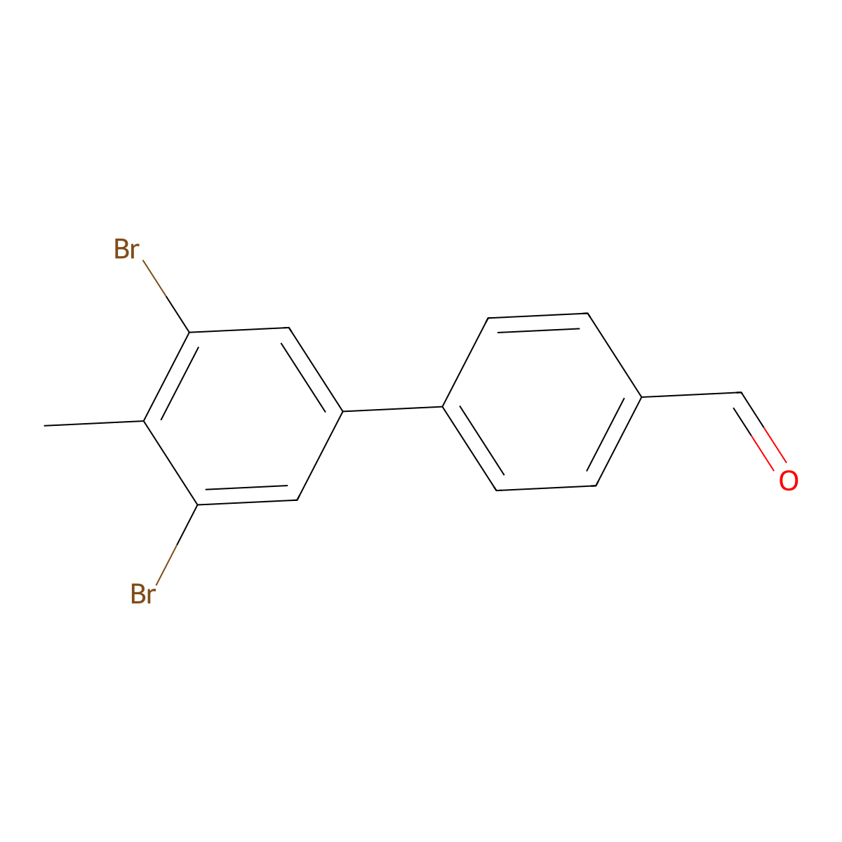 3',5'-Dibromo-4'-methyl-[1,1'-biphenyl]-4-carbaldehyde molecular structure, CAS 2755721-63-0