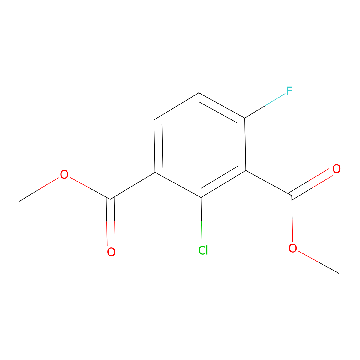Dimethyl 2-chloro-4-fluoroisophthalate molecular structure, CAS 2755721-83-4
