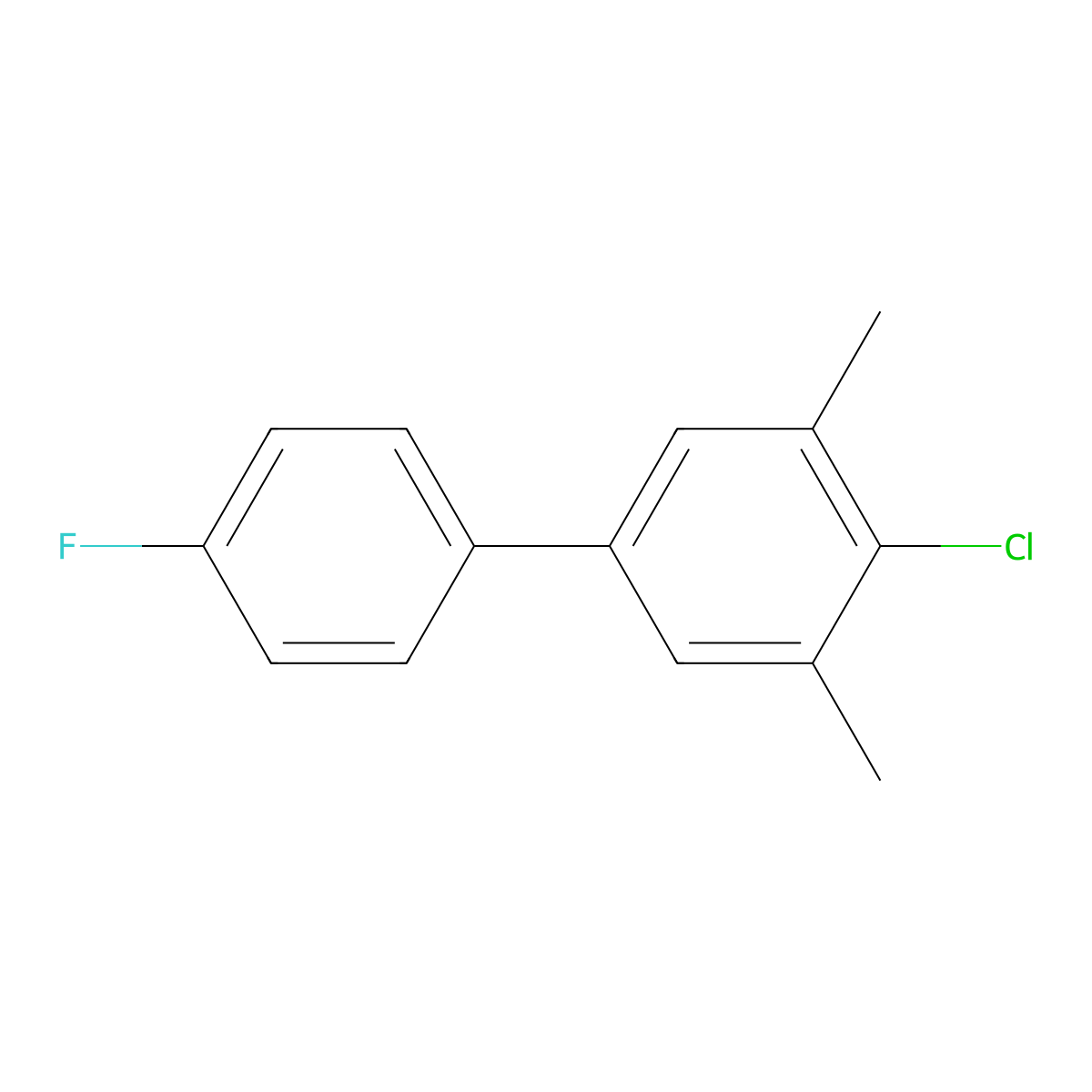 4-Chloro-4'-fluoro-3,5-dimethyl-1,1'-biphenyl molecular structure, CAS 2755721-86-7