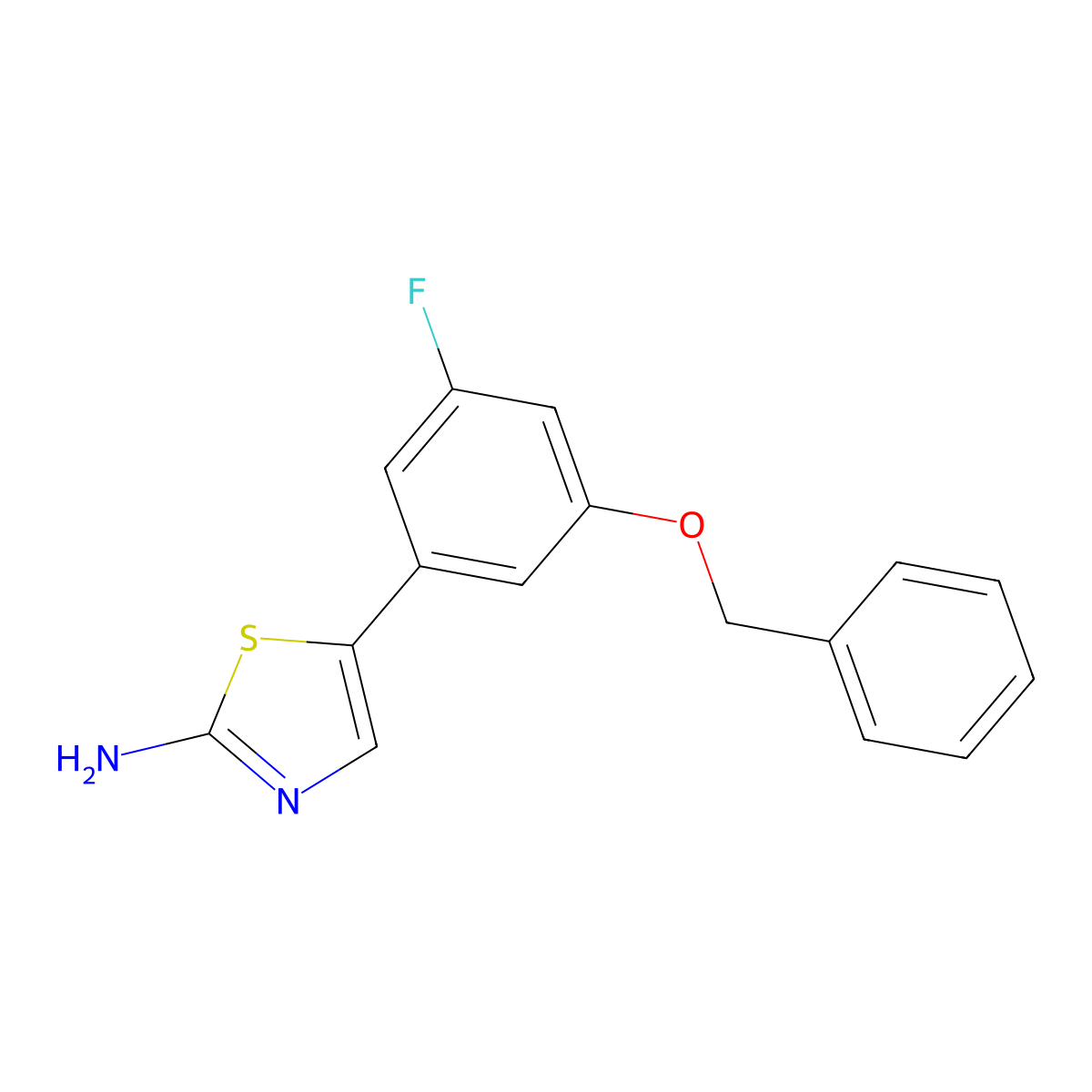 5-(3-(Benzyloxy)-5-fluorophenyl)thiazol-2-amine molecular structure, CAS 2755722-39-3