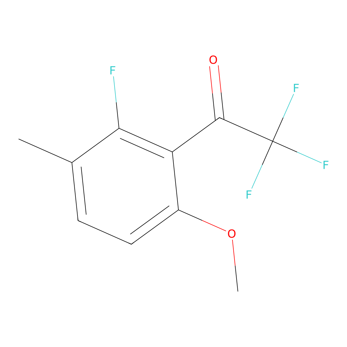 2,2,2-Trifluoro-1-(2-fluoro-6-methoxy-3-methylphenyl)ethanone molecular structure, CAS 2755722-42-8