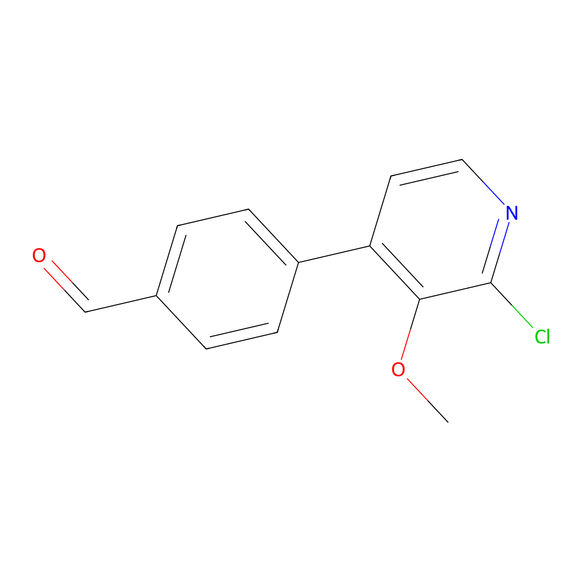 4-(2-Chloro-3-methoxypyridin-4-yl)benzaldehyde molecular structure, CAS 2755722-46-2