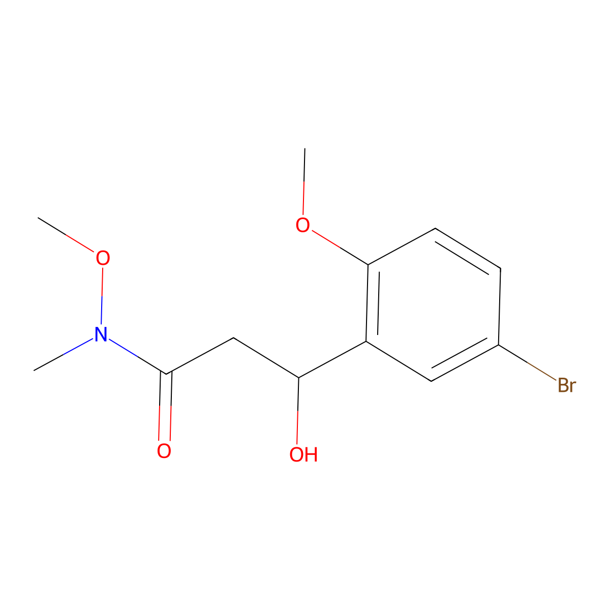 3-(5-Bromo-2-methoxyphenyl)-3-hydroxy-N-methoxy-N-methylpropanamide molecular structure, CAS 2755722-56-4