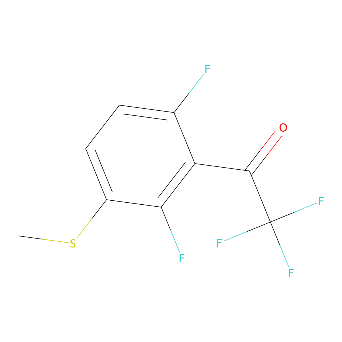 1-(2,6-Difluoro-3-(methylthio)phenyl)-2,2,2-trifluoroethanone molecular structure, CAS 2755722-58-6