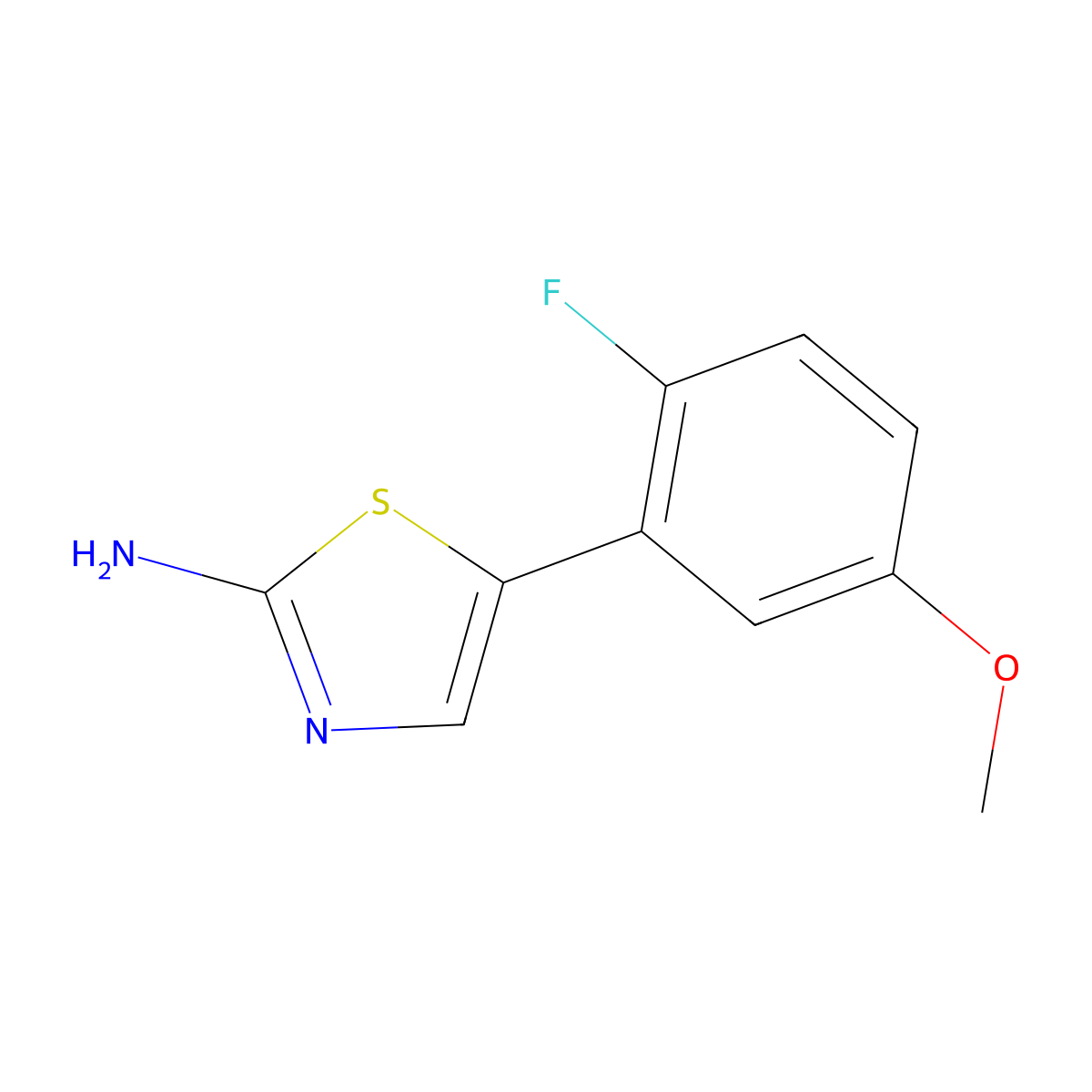 5-(2-Fluoro-5-methoxyphenyl)thiazol-2-amine molecular structure, CAS 2755722-59-7