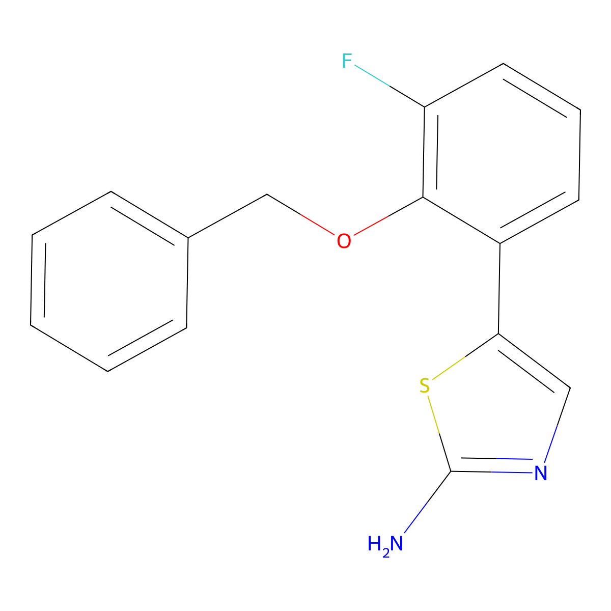 5-(2-(Benzyloxy)-3-fluorophenyl)thiazol-2-amine molecular structure, CAS 2755722-66-6