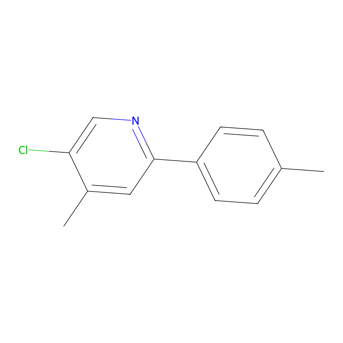 5-Chloro-4-methyl-2-(p-tolyl)pyridine molecular structure, CAS 2755722-67-7