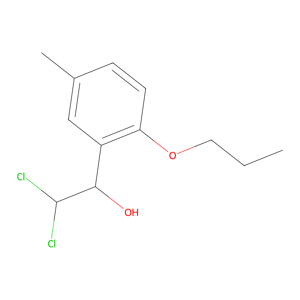 2,2-Dichloro-1-(5-methyl-2-propoxyphenyl)ethanol molecular structure, CAS 2755722-68-8