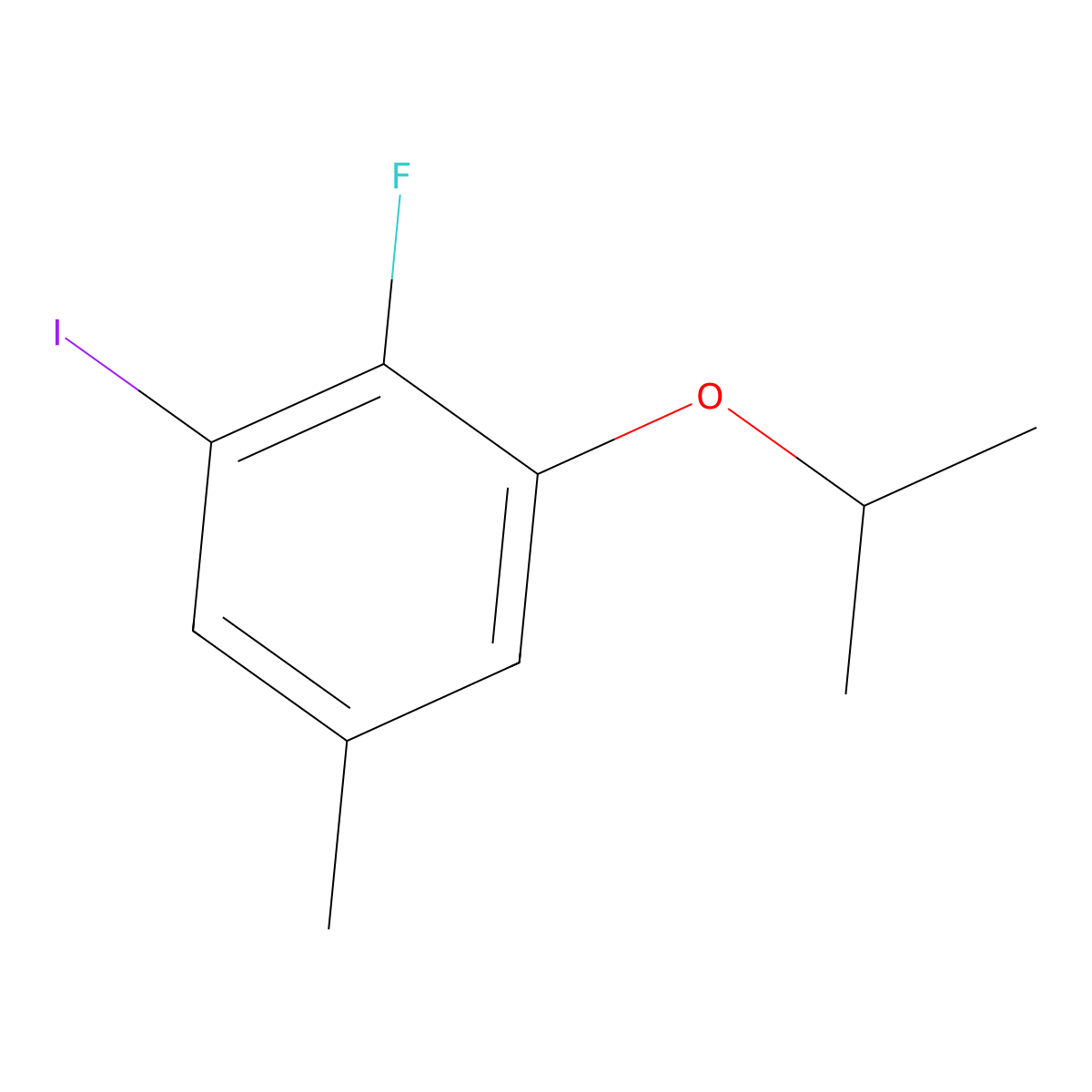 2-Fluoro-1-iodo-3-isopropoxy-5-methylbenzene molecular structure, CAS 2755722-69-9