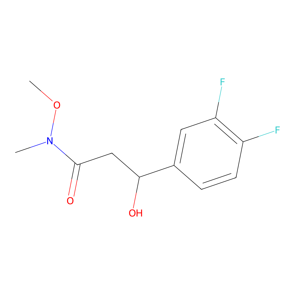3-(3,4-Difluorophenyl)-3-hydroxy-N-methoxy-N-methylpropanamide molecular structure, CAS 2755722-70-2